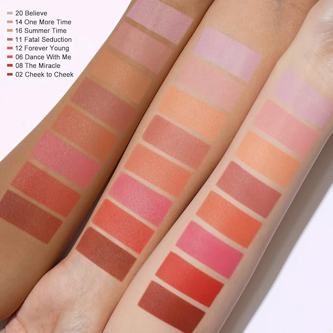 OULAC Blush Makeup Fair Skin| Highly Pigmented Powery Blush| Natural Matte Glow| Shape & Highlight Face| Cruelty-Free Blush with Rose Oil| 4.8g 16 Summer Time-Velvo Beauty