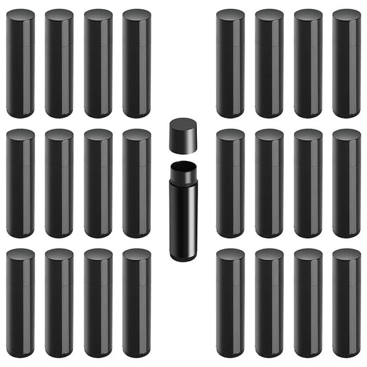 25PCS 3/16 Oz (5.5 ml) Twist up Lip Balm Tubes,Empty Lip balm containers, Echapstick tubes empty, Refillable Lip Balm Bottles, for DIY Homemade Lipsticks,Chapsticks,Homemade Solid Perfume, Black-Velvo Beauty