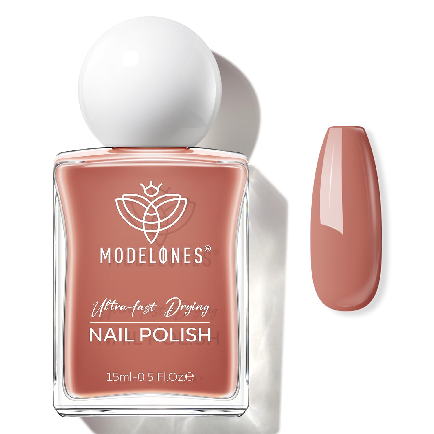 modelones Brown Nail Polish, Neutral Dark Nude 15 ml Quick Dry Nail Lacquer Strengthener Chip Resistant Long Last Shine Fingernail Toe Nail Art DIY Home Travel Manicure Gift for Women Girls 0.5 Fl Oz-Velvo Beauty