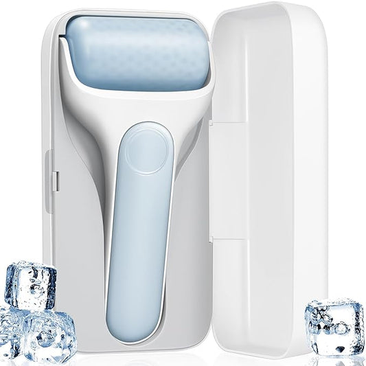 MORGLES Ice Roller for Face, Premium Facial Roller for Puffiness, Dark Circles and Lymphatic Drainage, Cold Face Roller for Women Self Care with Carry Case-Velvo Beauty
