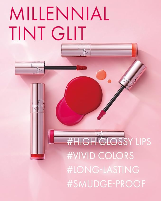 VIDIVICI Millennial Tint Glit - Transfer Proof Moisture Korean Lip Tint with Long-Lasting Color, Lightweight Water Jelly Texture, Hydrating & Smudge-Free Lip Stain, 0.13oz (09 SALTED PEACH)-Velvo Beauty