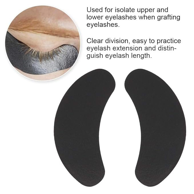 Under Eye Pads, 50 Pairs Eye Gel Pads, Eyelash Extension Pads for Eyelash Extensions Eye Mask Beauty Tool, Black-Velvo Beauty