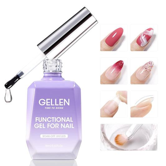 Gellen 7 in 1 Multifunctional Blending Gel in a Bottle - Blooming Gel, Nail Glue, Nail Strengthener, Home Salon DIY Manicure for Women Girls-Velvo Beauty