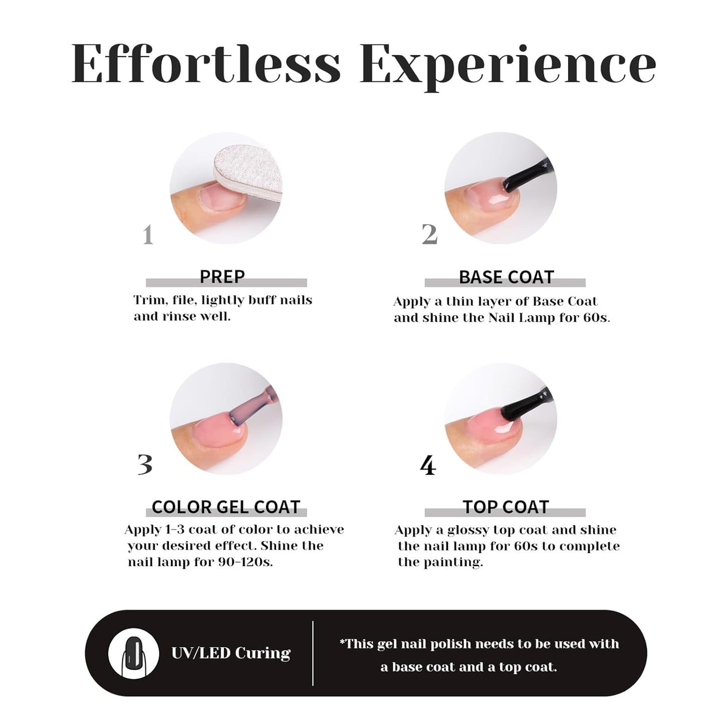 Glitter Black Gel Polish,Sparkle Shimmer Black Glitter Gel Nail Polish,15ml Soak Off UV Gel Polish for DIY Manicure, Gifts for Women Grils - GP0065-Velvo Beauty