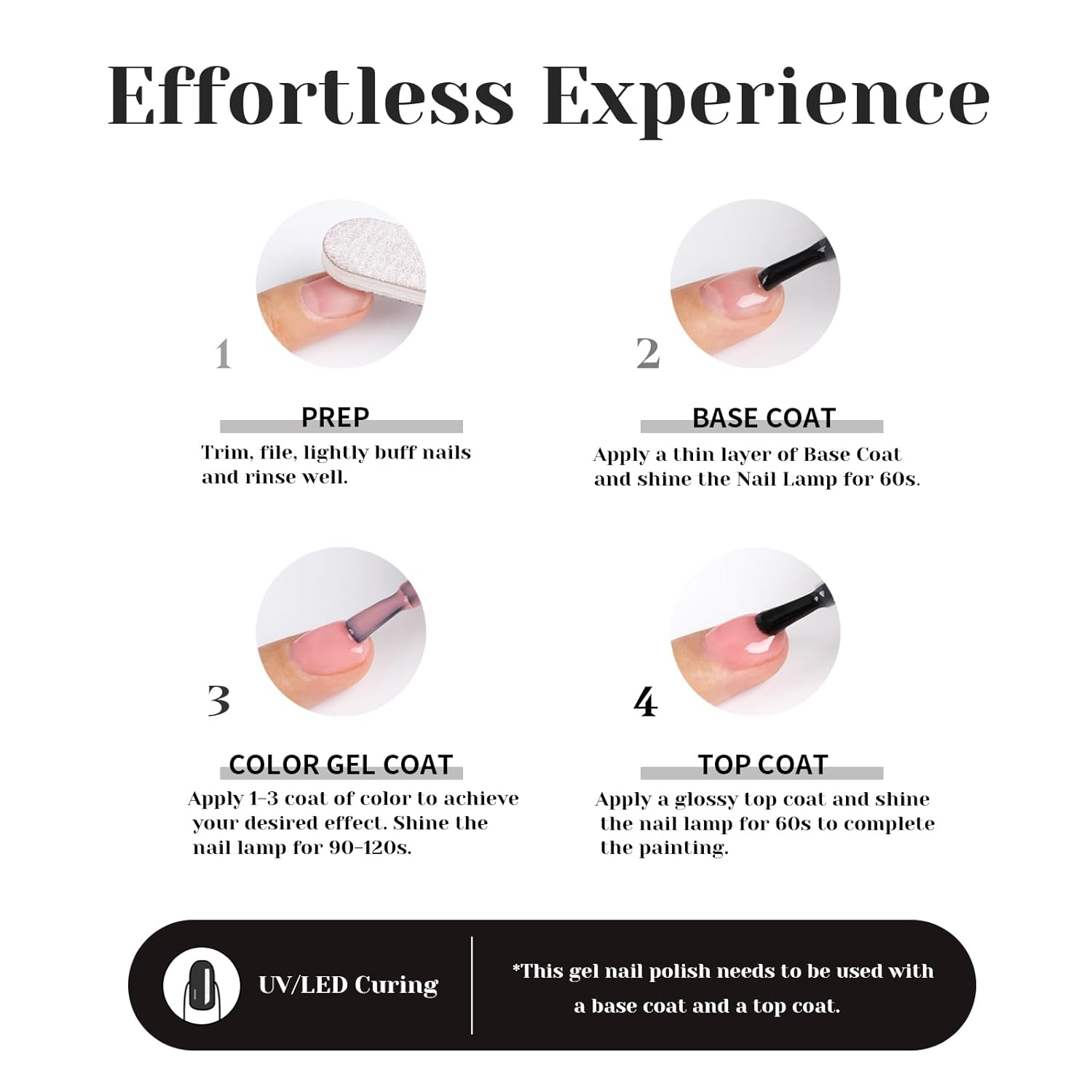 Glitter Black Gel Polish,Sparkle Shimmer Black Glitter Gel Nail Polish,15ml Soak Off UV Gel Polish for DIY Manicure, Gifts for Women Grils - GP0065-Velvo Beauty