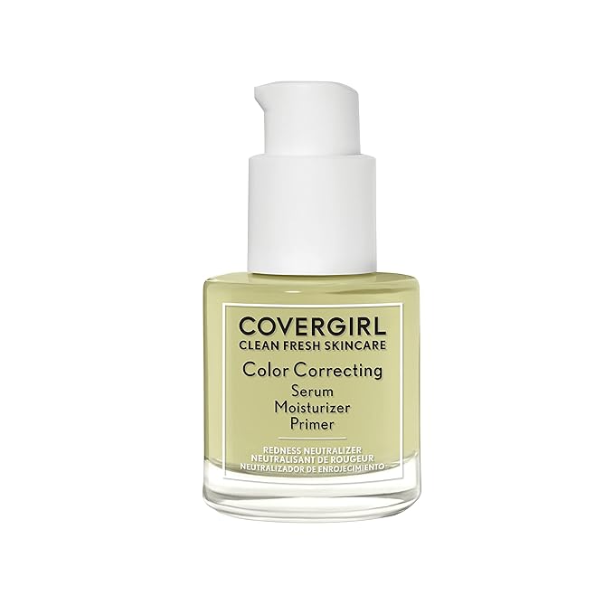 COVERGIRL Clean Fresh Color Correcting Serum + Moisturizer + Primer – Moisturizer, Face Primer, Covergirl Skincare, Vegan Formula – 100 - Fair, 30ml (1.0 fl oz)-Velvo Beauty