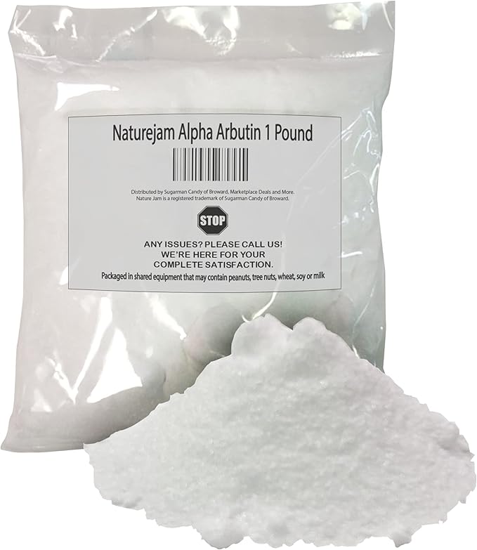 Naturejam Alpha Arbutin Powder Pure Skin Whitener Brightener Dark Spot Corrector, Evens Out Skin Tone and Helps with Hyperpigmentation (1 Pound)-Velvo Beauty