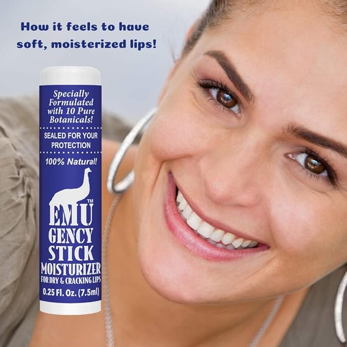 Montana Emu Ranch - EMUgency All Purpose Moisturizing Pocket Stick - 0.25 Ounce - 3 Pack - Helps Relieve Chapped, Cracked, and Split Lips and Skin-Velvo Beauty