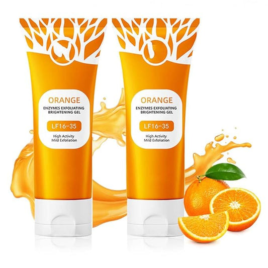 2025 New Orange Exfoliating Gel for Face and Body, Oranges Enzymes Exfoliating Gels Remove Blackheads Moisturize Skin, Upgrade Exfoliatings Cleansing Gel Scrub Clean Pores (Orange X2, One Size)-Velvo Beauty