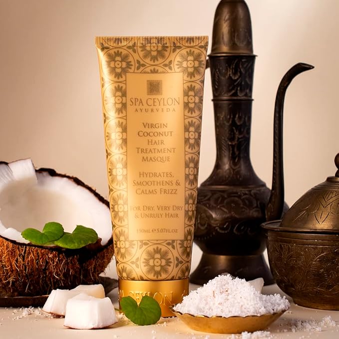 SPA CEYLON Virgin Coconut Hair Treatment Masque | Deep Conditioning | Hair Repair | 100% Vegan & Vegetarian | Best for Dry, Very Dry & Unruly Hair-Velvo Beauty