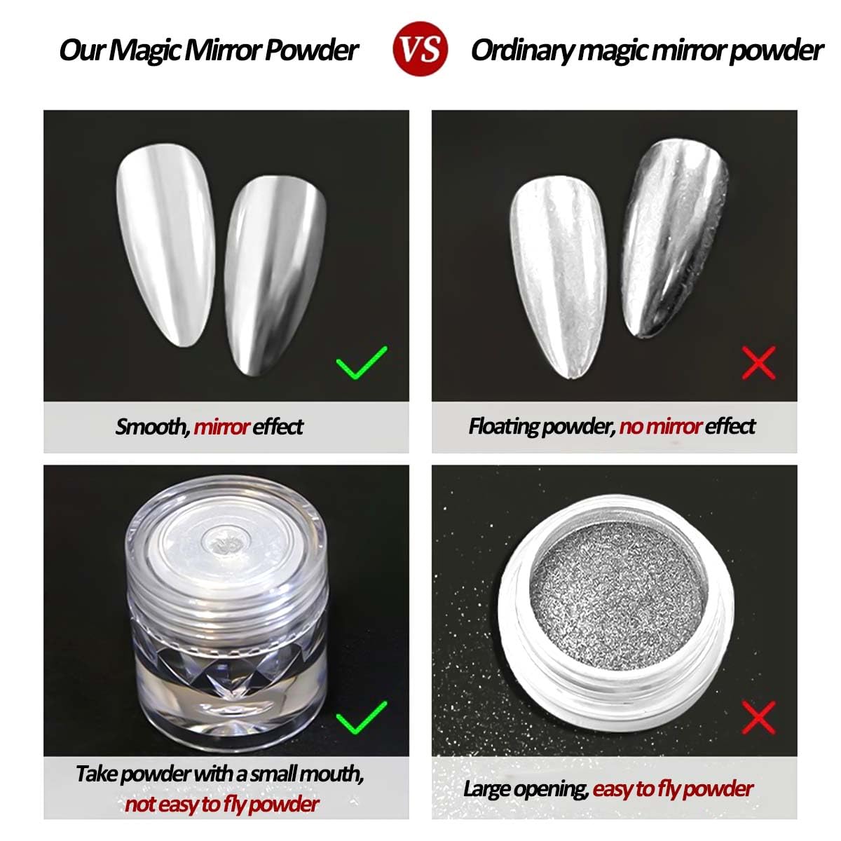 Chrome Nail Powder and 3D Nail Gel Kit, Metallic Mirror Glitter Effect Chrome Powder For Nail Art, Holographic Aurora Iridescent Dip Dust Pigment and 10g Sculpting Gel Set for Nail Decor DIY-Velvo Beauty