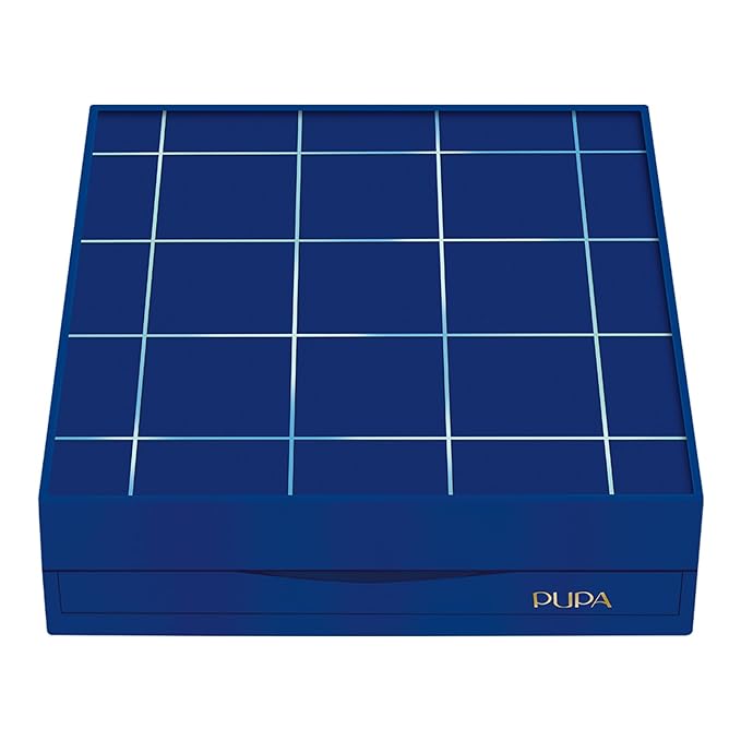 Pupa Milano Pupart M Makeup Palette, 004 Blue, 0.6 oz - Makeup Kit - Blush - Concealer - Highlighter - Eyeshadow - Lip Gloss - Lip Cream - Face Makeup-Velvo Beauty