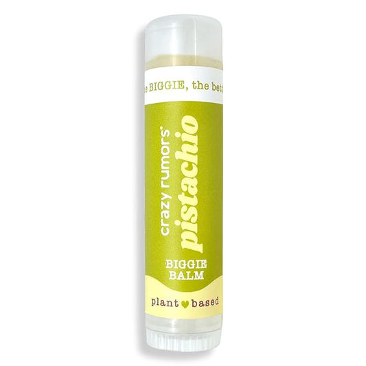 Crazy Rumors Biggie Pistachio Flavored All Natural, Plant Based Lip Balm to Moisturize and Nourish your Lips - Pistachio tube 0.6 oz (4x Larger than standard 0.15 oz lip balm)-Velvo Beauty