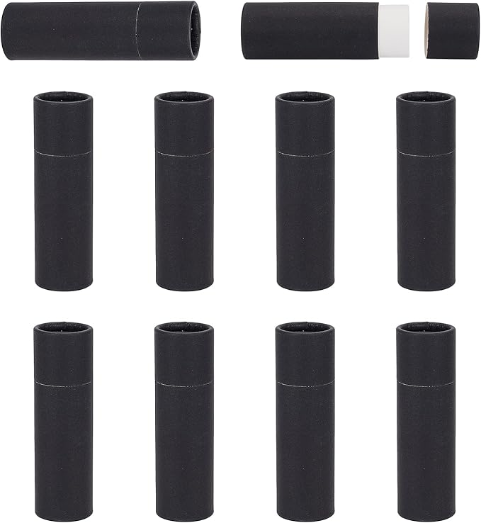 NICENEEDED 10 Pcs Kraft Paper Lipstick Tube, 0.6 Oz Paperboard Lip Balm Tubes, Cardboard Empty Deodorant Container Solid Perfume Tube Cosmetic Box for DIY Chapstick Deodorant Crayon-Velvo Beauty