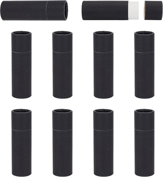 NICENEEDED 10 Pcs Kraft Paper Lipstick Tube, 0.6 Oz Paperboard Lip Balm Tubes, Cardboard Empty Deodorant Container Solid Perfume Tube Cosmetic Box for DIY Chapstick Deodorant Crayon-Velvo Beauty