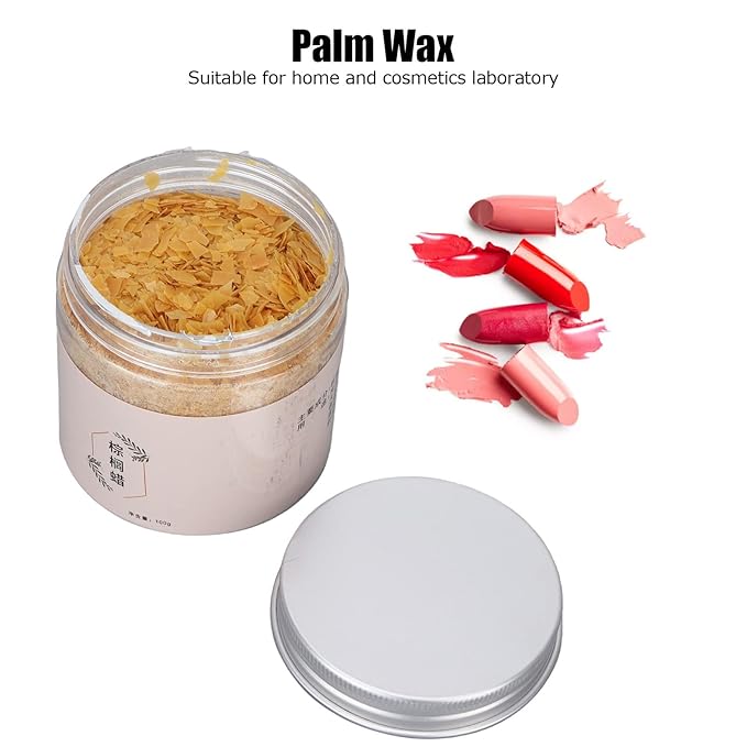 100g Palm Wax Pellets, Carnauba Wax for Lip Balm, Cosmetics DIY Carnauba Wax Material Accessory Lip Balm Making Supplies for Lipstick Lip Balm Making Increase the Melting Point of Lipstick-Velvo Beauty