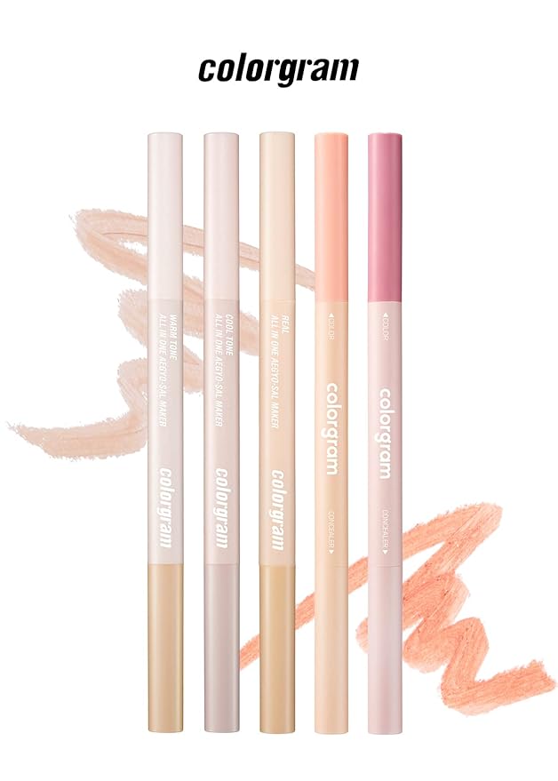 COLORGRAM Under Eye Highlighter Stick - 04 Peach | Silky-Smooth Long-Lasting Highlighter & Contouring Stick for Smudge-Proof, Shining Daily Makeup | K-Beauty Face Highlighters & Luminizers-Velvo Beauty