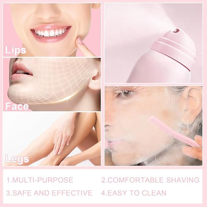 1PC Hair Identifier Spray for Face Shaving Dermaplaning Tool Skin Body for Women with 4 Face Razor for Skin Shaver Hair Removal Kit Suitable for all Skin Types-Velvo Beauty