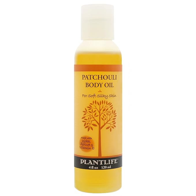 Plantlife Patchouli Body Oil - Moisturizing Natural Body Oil for All Skin Types - Nourishing Dry Skin and Making It Feel Soft and Silky for Women & Men - Bath, Body & Massage Oil - 4oz-Velvo Beauty