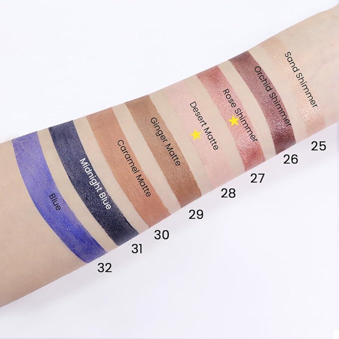 Kaely 2Pcs Cream Eyeshadow Sticks Set for Eyes Waterproof,Rose Shimmer & Desert Matte Eye shadow Stick Pencil Pen Bulk sombras en crema para ojos 27+28-Velvo Beauty