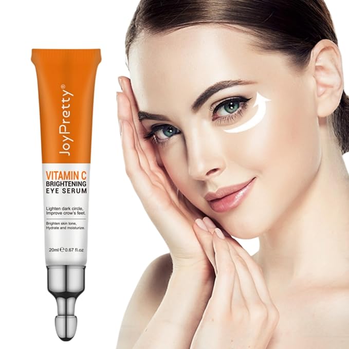 New JoyPretty Vitamin C Brightening Eye Serum,Eye cream,Anti Aging Serum with Vitamin C, Niacinamide and Hyaluronic Acid,Remove for Dark Circles Puffiness Under Eye Bags Fine Line Crow's Feet (1)-Velvo Beauty