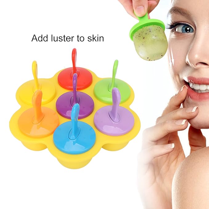 Cube Ice Roller, Reusable Silicone Ice Tray Fine Lines Removal Facial Beauty Ice Roller Skin Care Tools for Face Eyes Lubricate the Skin(yellow)-Velvo Beauty