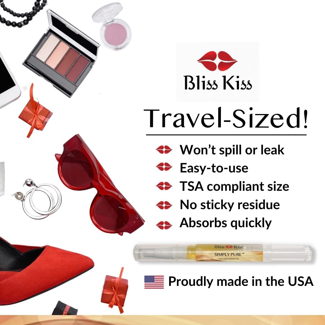 Bliss Kiss | 4 Vanilla Fragrance Nail Oil Cuticle Pens w/Vitamin E & Jojoba⏤Nail Strengthener Nail Growth Serum for Brittle Peeling Breaking Thin Nails-Velvo Beauty