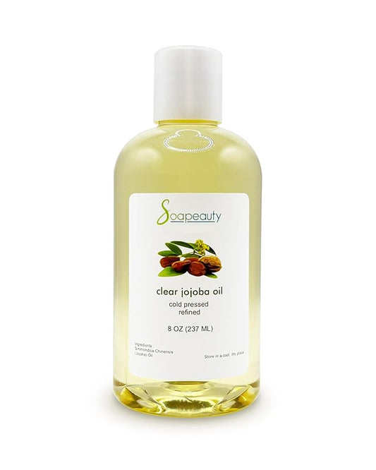 Soapeauty Clear Jojoba Oil | 100% Pure & Natural | Refined, Cold Pressed, Hexane Free | Moisturizing Oil for Skin, Face, Hair & Nails | 8 fl oz-Velvo Beauty