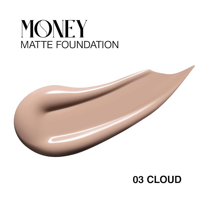Matte Foundation Money - Long-Lasting Makeup Foundation with Flawless & Buildable Coverage - Liquid Foundation for All Skin Types (Cloud)-Velvo Beauty