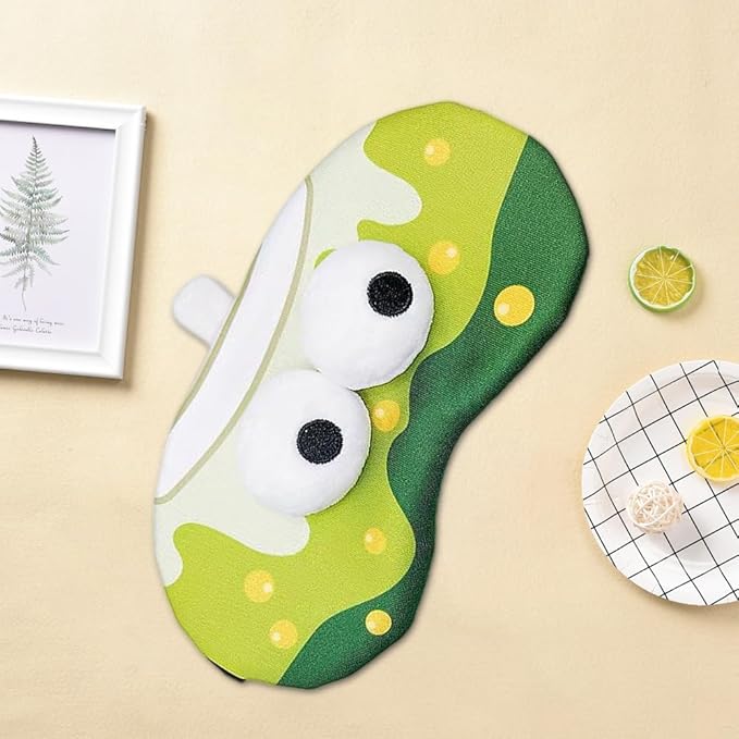 PERFECTSIGHT Sleep Eye Masks, Cute Plush Sleep Eye Cover Lightweight Adjustable Eyeshade Faux Fur Mask Cover for Women Men Sleep Travel Nap, Bubble Tea-Velvo Beauty