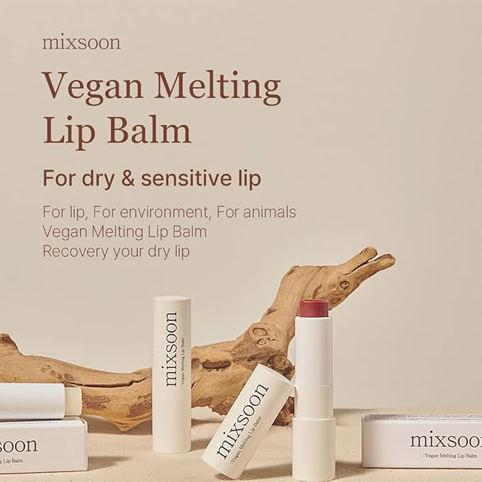 mixsoon Vegan Melting Lip Balm (Dry rose) 0.14 oz / 4.1g-Velvo Beauty