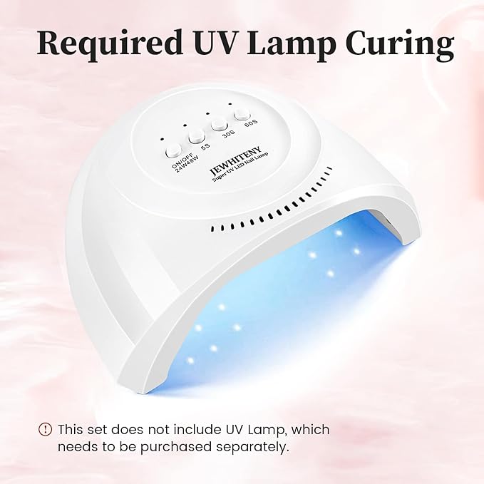 JEWHITENY Poly Extension Gel Nail Set Clear Pink Poly Nail Gel With Slip Solution Base Coat Top Coat French Manicure Need U V Lamp Curing for Finger Art and Home DIY-Velvo Beauty