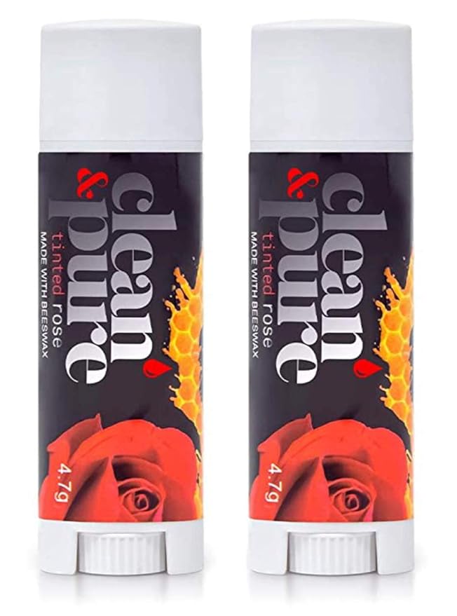 Lip Balm 2-Pack (Tinted Rose) | Manuka Honey Beauty Products | Lip Care Set With 100% All Natural Beeswax and Vitamin E Oil | Flavored Lip Balm for Dry, Chapped Lips-Velvo Beauty