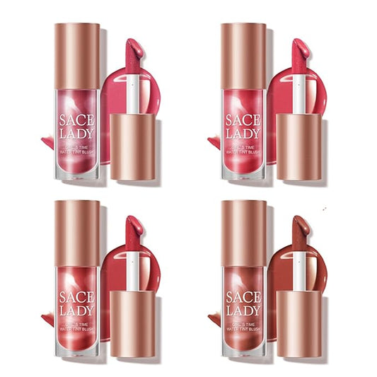 4 Colors Liquid Blush Makeup Kit, Long Lasting Pigmented Natural Matte Face Blush Cream Gel, Lightweight, Blendable, Cruelty Free Women Face Cosmetics Set 4Pcs-Velvo Beauty