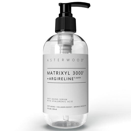Asterwood Matrixyl 3000 + Argireline Serum for Face - Multi Peptide Serum with Hyaluronic Acid - Anti-Aging, Wrinkle Reducing, Collagen Boosting - Fragrance-Free - 8 Fl Oz-Velvo Beauty
