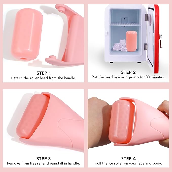 huefull Ice Roller for Face with 2 Rollers and Gua Sha Facial Tools, Face Roller for Self Care, Guasha Tool for Face, Puffiness Relief, Skin Care Gifts for Woman Men, Self Care Gifts-Velvo Beauty