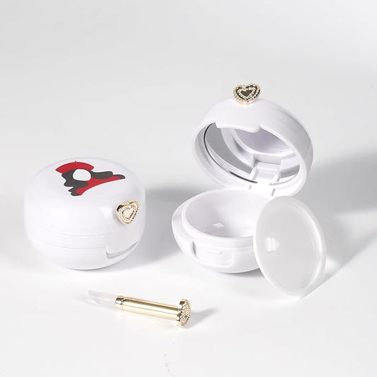 2 Pack Lip Balm Containers,Plastic Portable Empty Lip Balm Container with Mirror and Silicone Lip,Empty Lipstick Dispenser Box for Travel,Home-Velvo Beauty