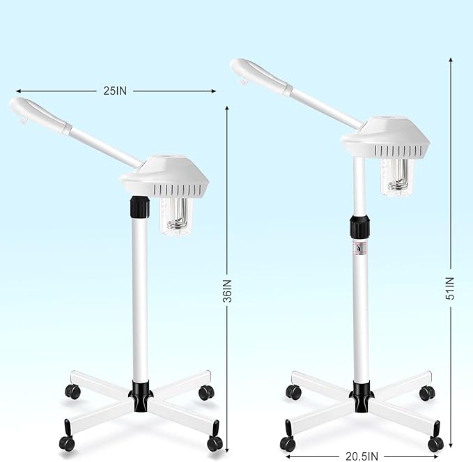 Professional Facial Steamer for Atomization Humidifier Atomizer, Adjustable Height and Angle, Face Steamer Clean Skin Firming Pores and Moisturizing Suitable for a Beauty, Spa, at Home-Velvo Beauty