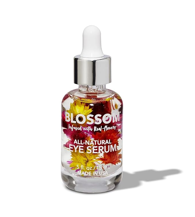 Blossom All Natural Organic Cruelty Free Moisturizing Eye Serum with Essential Oils, Infused with Real Flowers, Made in USA, 0.5 fl. oz., Summer Breeze-Velvo Beauty