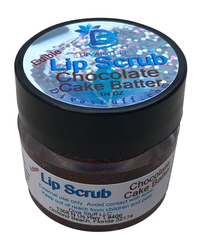 Diva Stuff Ultra Hydrating Lip Scrub for Soft Lips, Gentle Exfoliation, Moisturizer & Conditioner, Chocolate Cake Batter – ¼ oz (Made in the USA)-Velvo Beauty