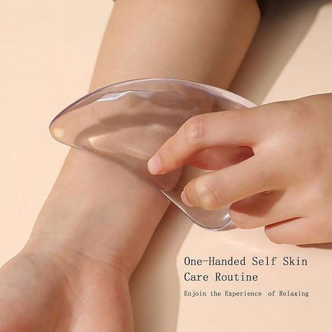 Transparent Gua Sha Facial Tools Natural Resin Face Massage Tool, Body Gua Sha Lymphatic Drainage Massager Fascia Blaster for Cellulite Remove Skin Care, Relieve Muscle Tension and Jawline Sculpting-Velvo Beauty