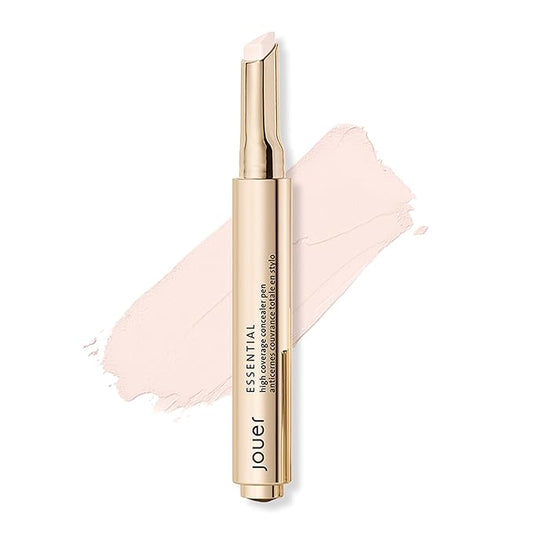 Jouer Essential High Coverage Concealer Pen - Under Eye Concealer for Dark Circles - Brightening Makeup for Eye Circles - Color Corrector Eye Primer with Hyaluronic Acid and Vitamin E-Velvo Beauty