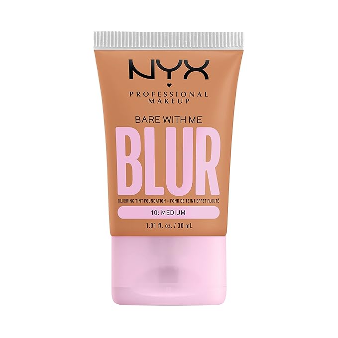NYX PROFESSIONAL MAKEUP Bare With Me Blur Skin Tint Foundation Make Up with Matcha, Glycerin & Niacinamide - Medium-Velvo Beauty