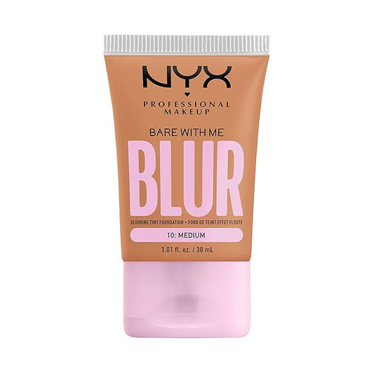 NYX PROFESSIONAL MAKEUP Bare With Me Blur Skin Tint Foundation Make Up with Matcha, Glycerin & Niacinamide - Medium-Velvo Beauty