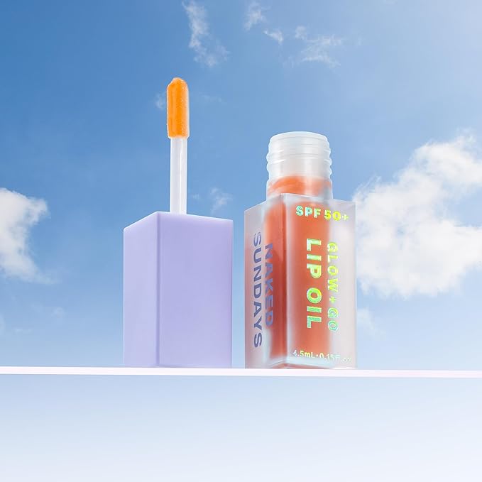 SPF50 Glow & Go Lip Oil: Lip Oil with SPF, Moisturizes and Protects Lips, 4.5ml (Salted Caramel)-Velvo Beauty
