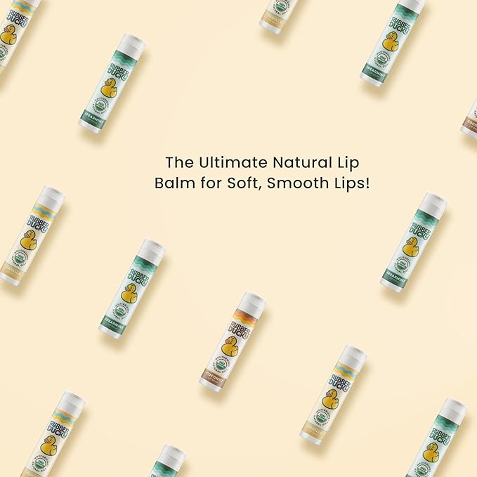 Rubber Ducky Sunscreen - Organic Lip Balm for Women, All Natural Lip Balm Stick with Vitamin E - Moisturizing & Hydrating Lip Balm for Dry Lips - Untinted and Non-Toxic Lip Care - Coconut, 3 Pack-Velvo Beauty