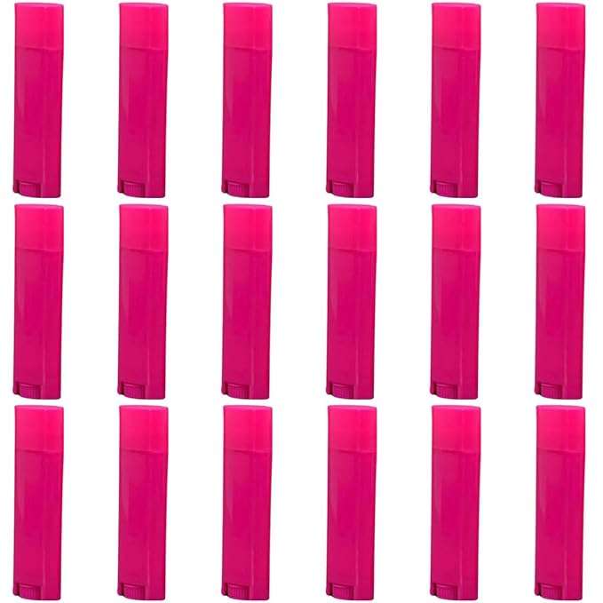 5ml 50Pcs Empty Oval Deodorant Lip balm Tubes Containers Twist-up Refillable Containers for Lipstick,Chapstick,Homemade Lip balm,DIY Deodorants(Hot Pink)-Velvo Beauty