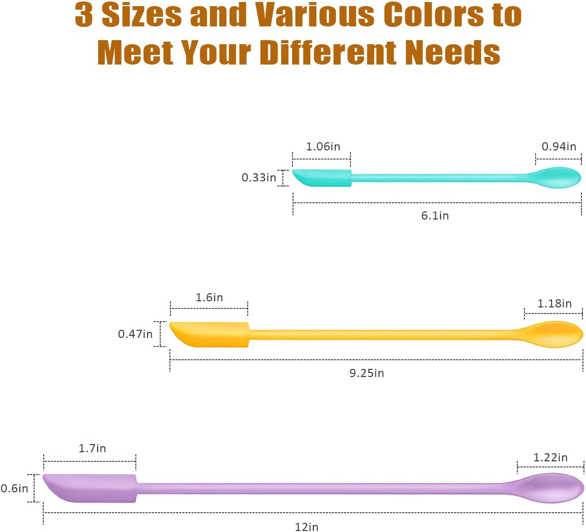 Silicone Spatula Set (6Pcs) - Mini Scraper Tool for Beauty & Food - Reach Every Last Drop, Multi-Size Spatulas for Makeup Jars, Lotion Bottles & Kitchen Containers-Velvo Beauty