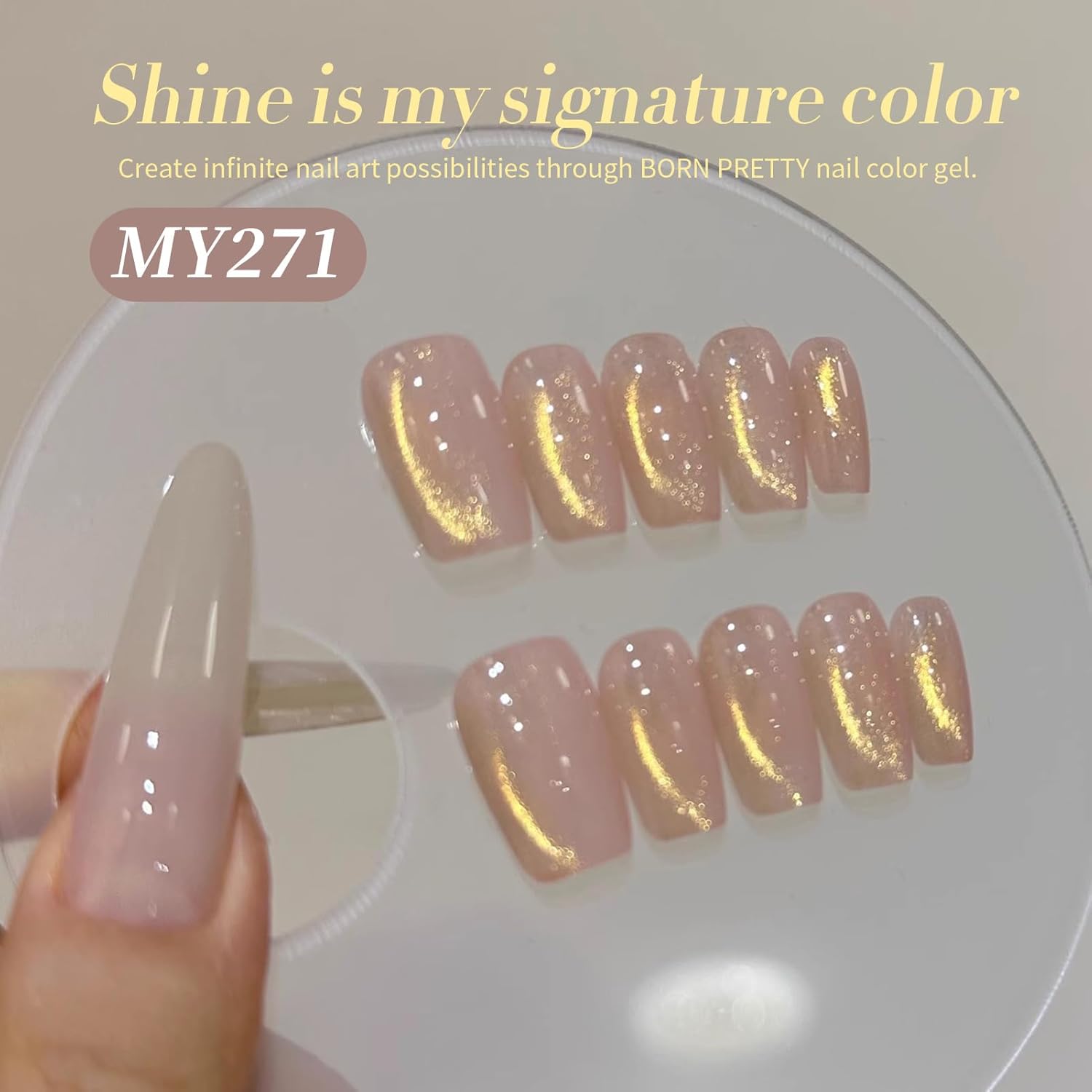 BORN PRETTY Cat Magnetic Eye Gel Nail Polish, Golden Ribbon Cat Magnetic Gel Nail Polish Magnetic Nail Polish for Nail Art Manicure Salon DIY at Home 15ML-Velvo Beauty