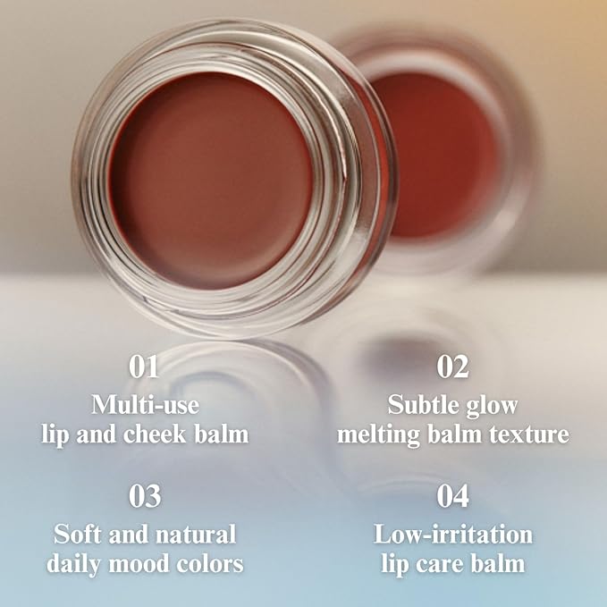 EGLIPS Lip & Cheek Glow Balm - Multi-Use Tinted Melting Balm Blush for Lips & Cheeks Builable and Blendable Texture (04 KINDER, 0.18 oz)-Velvo Beauty